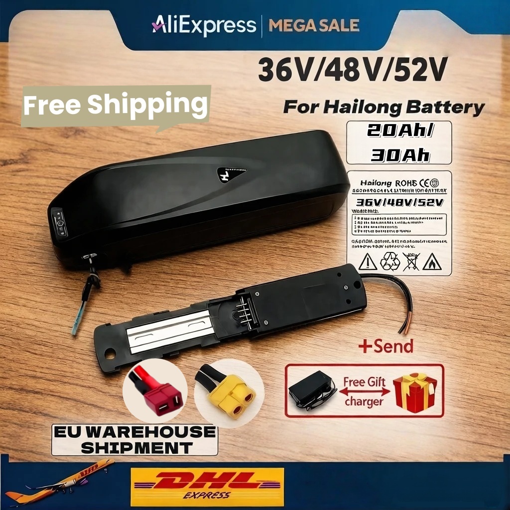 Ebike Battery 48V 20Ah Hailong - Nova Bateria Hailong 36V 48V 52V