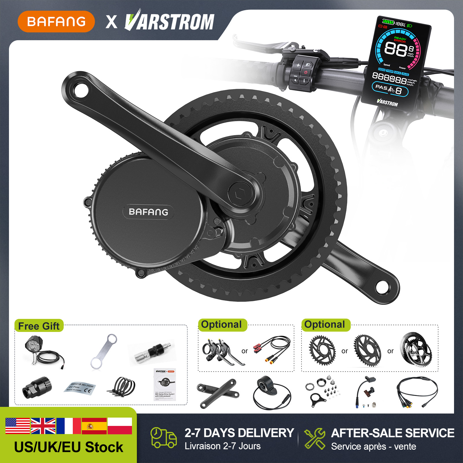 Mid Drive Motor Kit 52V 1000W - [Estoque nos EUA] Novo Kit de