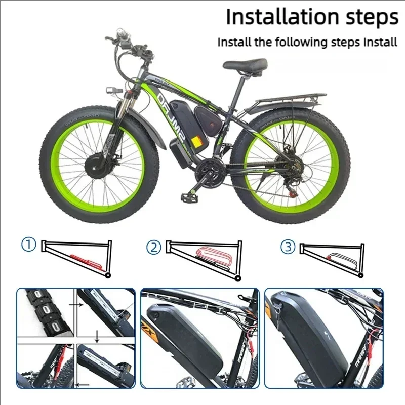 🔋 36-48-52v para motor elétric - Ebike Battery 48V 20Ah Hailong avaliação e preço