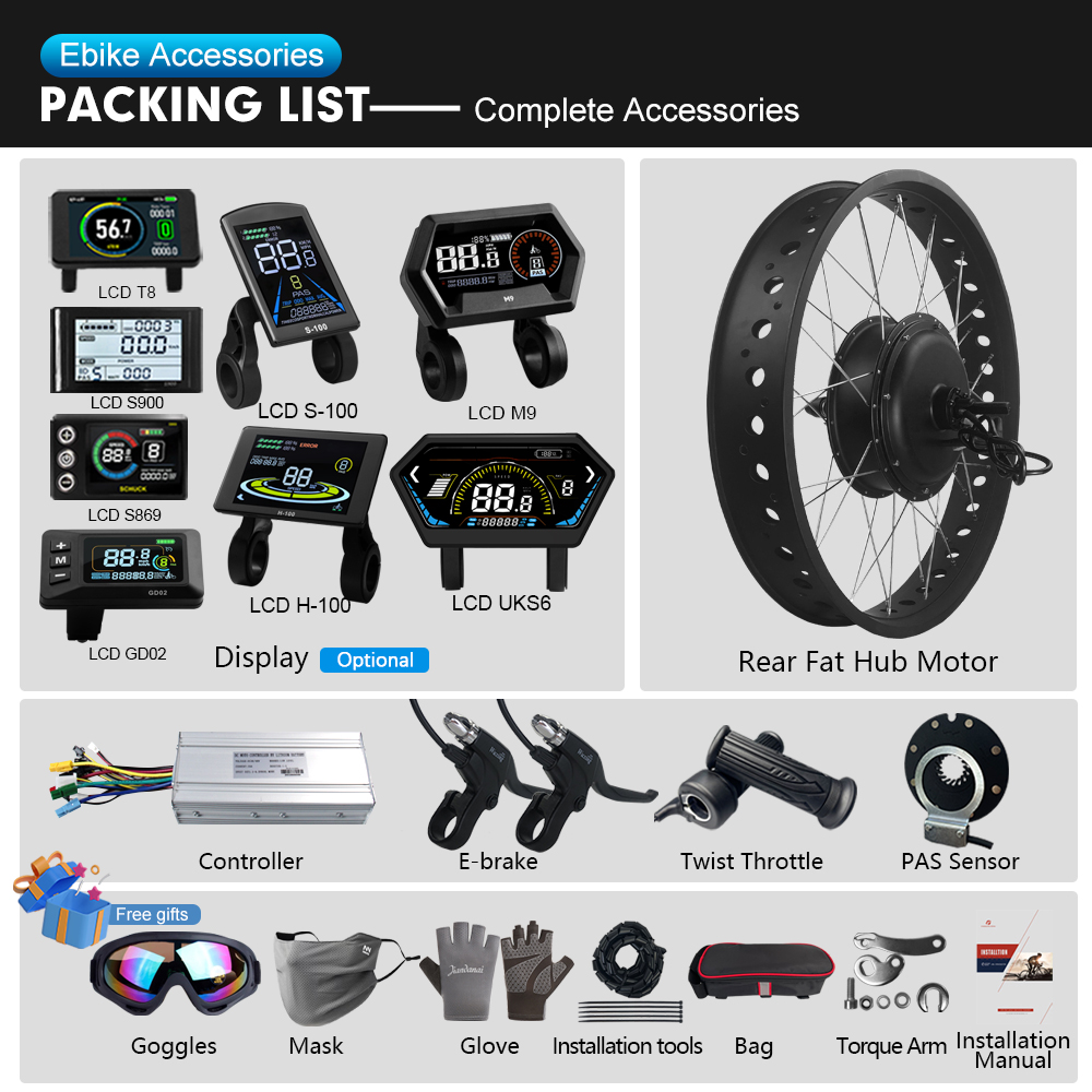 Kit de Bicicleta Elétrica Fat  - Ebike Conversion Kit 72V 3000W avaliação e preço