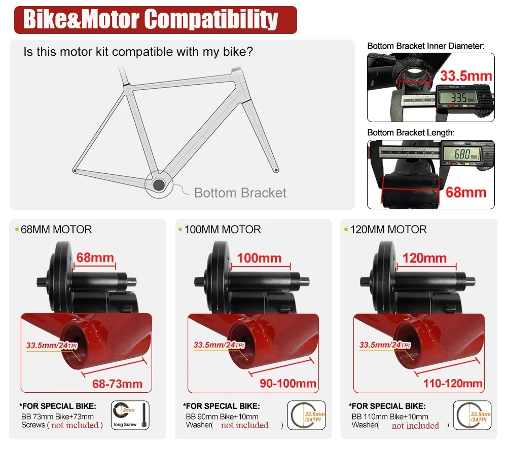 Kit de Conversão para Biciclet - Mid Drive Motor Kit 52V 1000W avaliação e preço