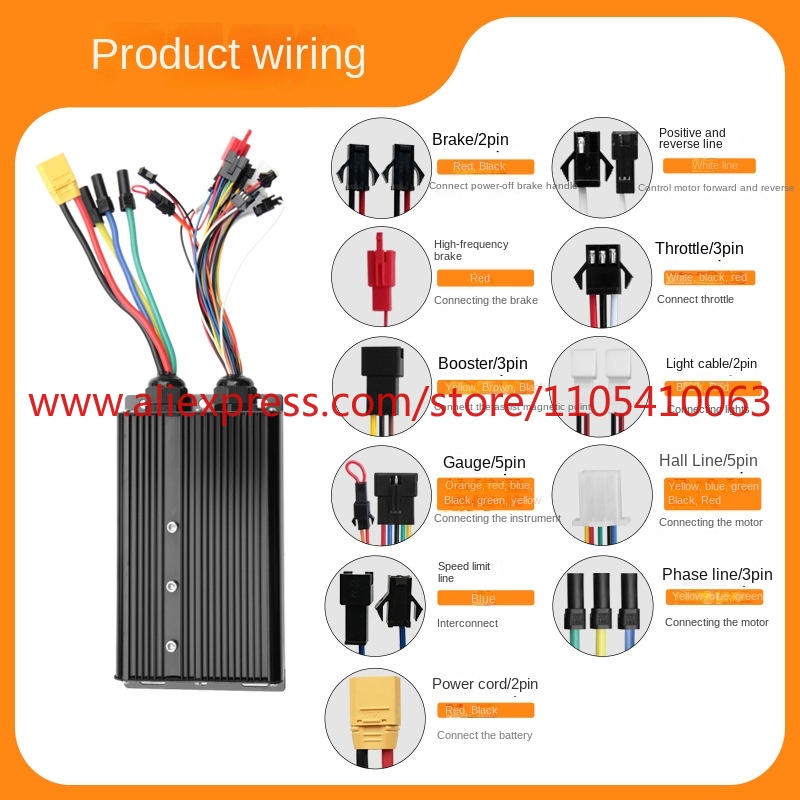 Controlador de veículo elétric - Sine Wave Controller 48V 72V 80A avaliação e preço